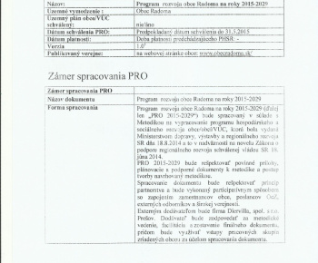 Aktuality / ZÁMER SPRACOVANIA PROGRAMU ROZVOJA OBCE 2015 - 2029