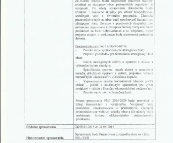 Aktuality / ZÁMER SPRACOVANIA PROGRAMU ROZVOJA OBCE 2015 - 2029